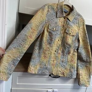 Thierry Mugler France Rare Vintage‎ Jacket Womens M Embroidered Button Front